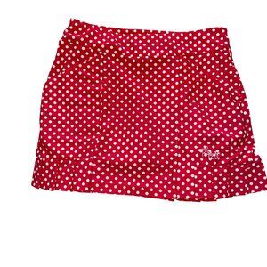 Tzu Tzu Womens Size Medium Red White Polka Dot Pull On Athletic Skort